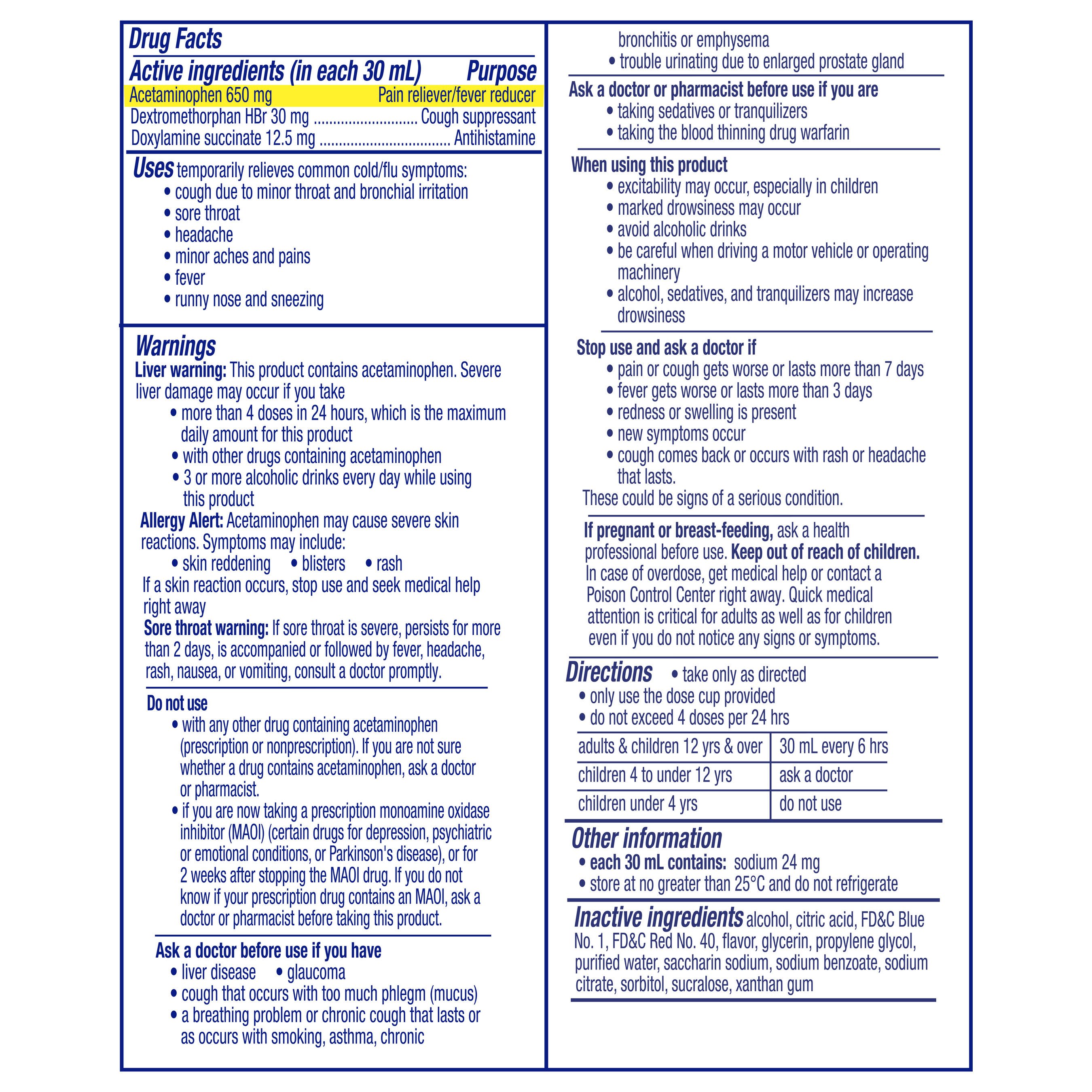 Vicks NyQuil Cold and Flu Liquid, Cherry, 8 oz